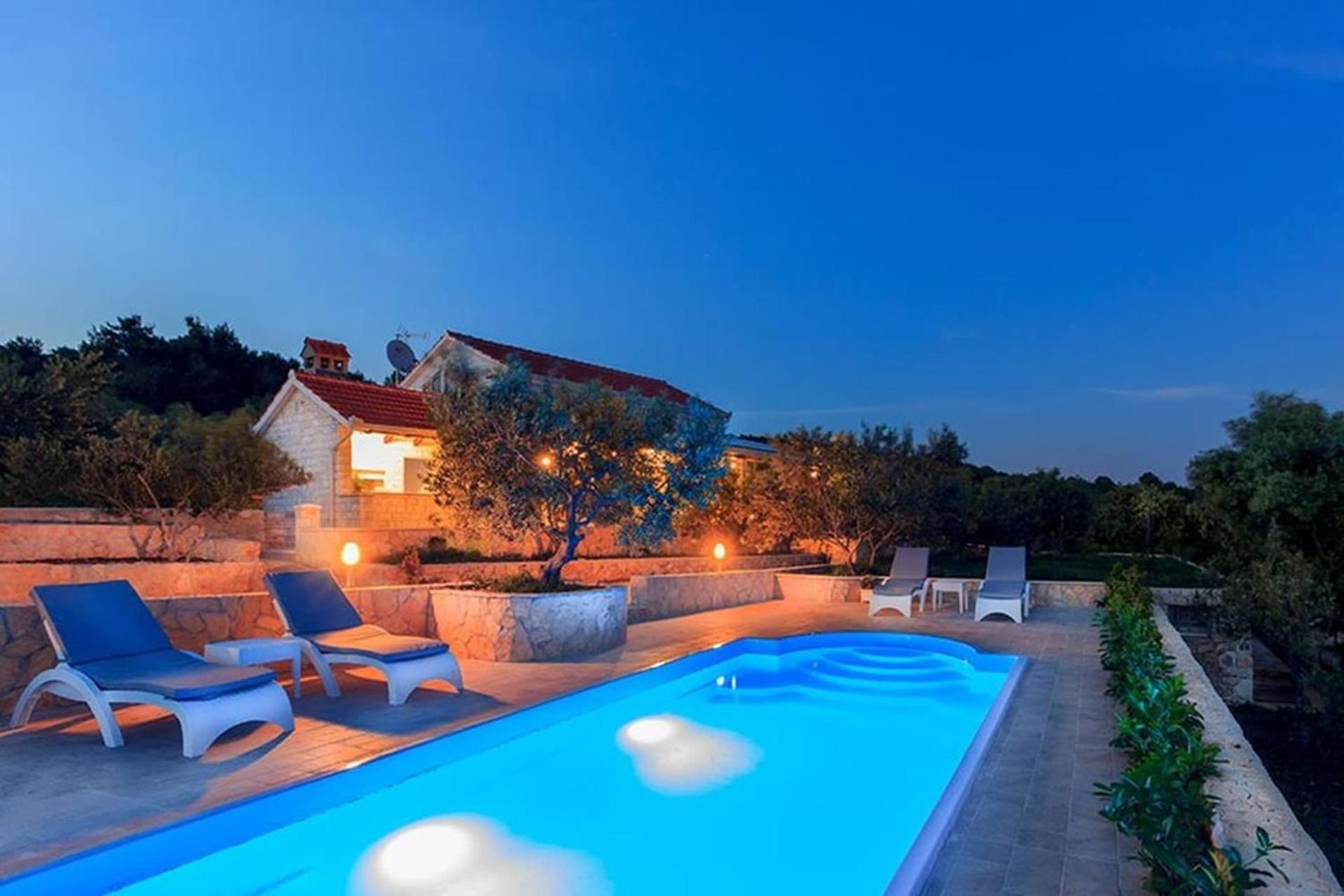 Traditional Dalmatian Stone House By The Sea Okrug Gornji Luaran gambar